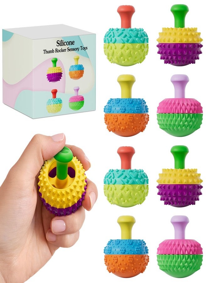 Spkwis Silicone Thumb Rocker Fidget Toys for Kids Adults ,8PCS Stress Relief Sensory Toys for Autism ADHD Anxiety,Fun Textures Gadgets,Office Desk Toy,Stocking Stuffers for Women Men Teen Gifts - Image 1